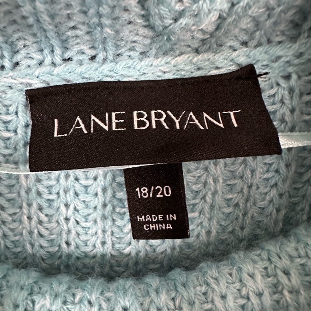 Lane Bryant Cowl Neck Sweater Loose Cuffed Sleeves Blue Size 18/20 - Picture 10 of 12